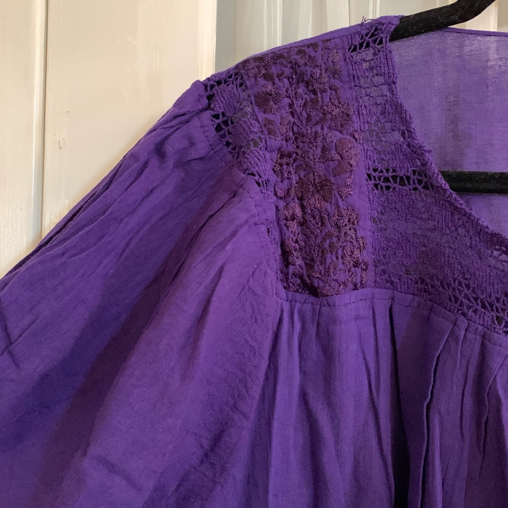 Mexican Boho Embroidered Top OS NEW - Picture 2 of 3